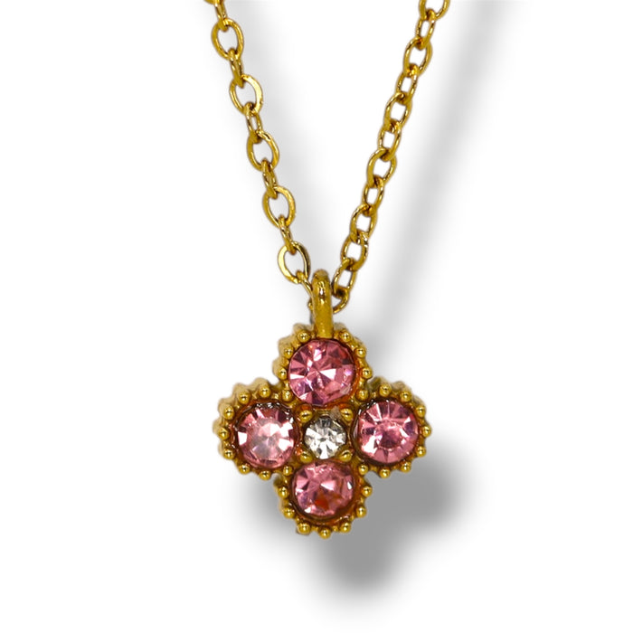 Collier pendentif trèfle scintillant - Acier Inoxydable ✨