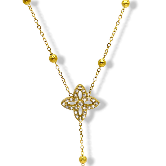 Collier en Y trèfles – Acier Inoxydable ✨
