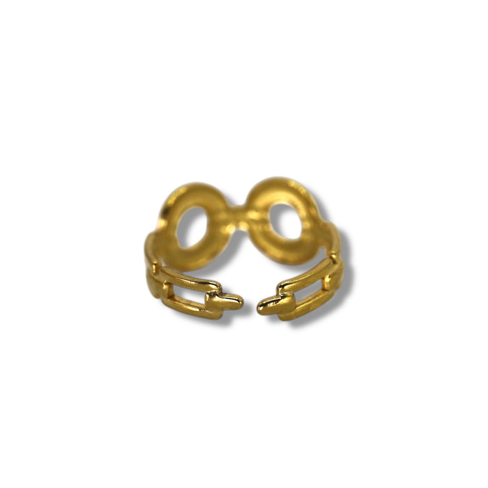 Bague dorée ajustable en acier inoxydable ✨