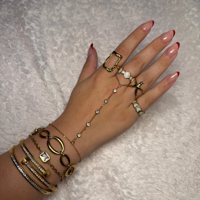 Bague dorée ajustable en acier inoxydable ✨