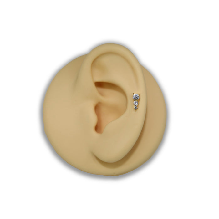 Piercing Trio Strass – Acier Inoxydable ✨