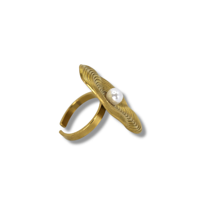 Bague dorée ajustable en acier inoxydable ✨