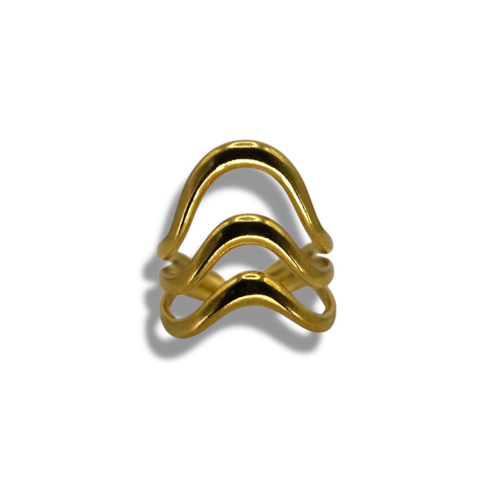 Bague dorée ajustable en acier inoxydable ✨
