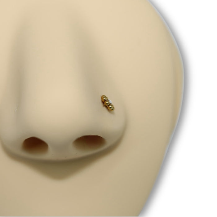 Piercing Nez Zircon & Billes – Acier Inoxydable ✨