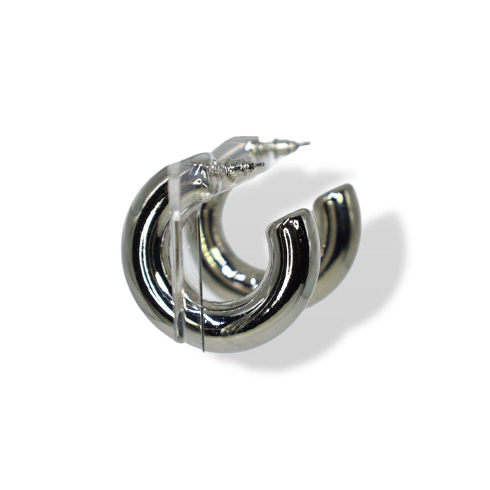 Boucles d’oreilles créoles Argent - Grand modèle en acier inoxydable ✨