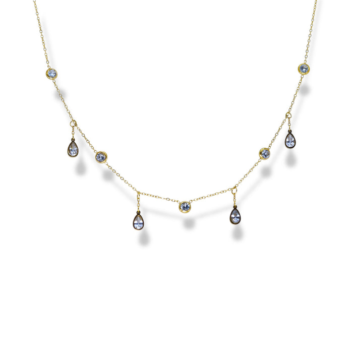 Collier princesse en or Pendentifs gouttes en zirconium - Acier Inoxydable ✨