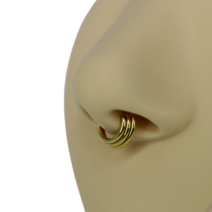 Piercing Multi-Anneaux Clipsable Or - Acier Inoxydable ✨