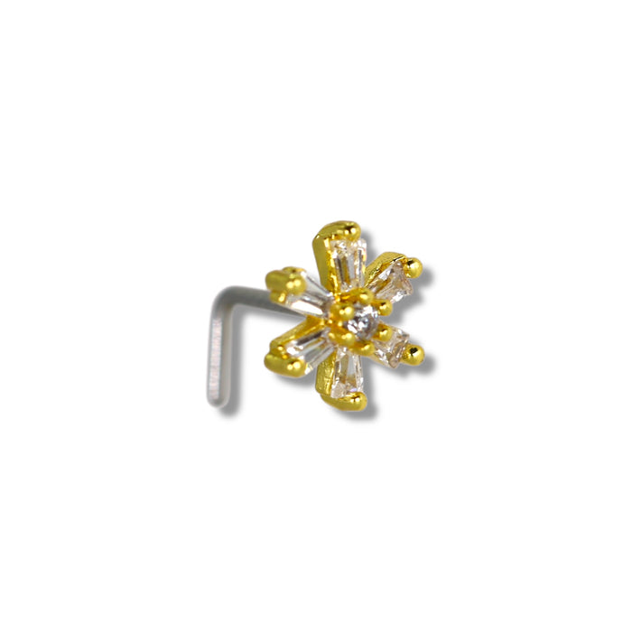 Piercing nez doré tige en L - Acier Inoxydable ✨