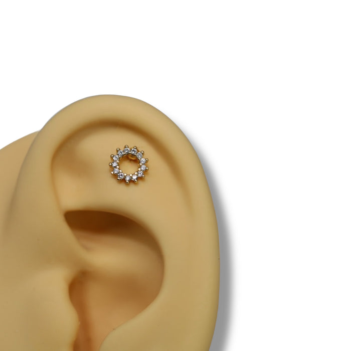 Piercing Halo Brillant Or – Acier Inoxydable ✨