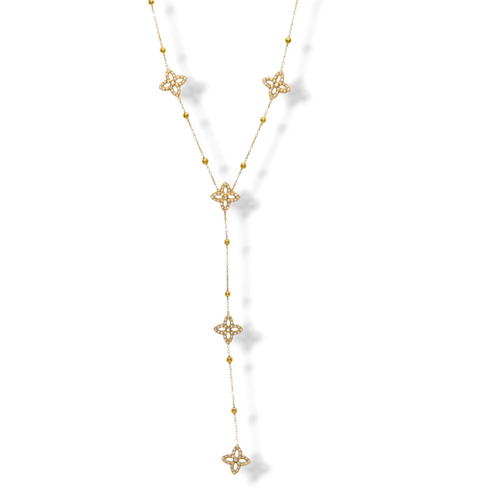 Collier en Y trèfles – Acier Inoxydable ✨