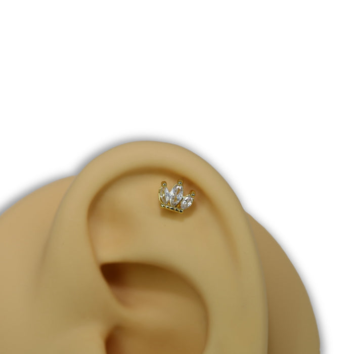 Piercing Couronne Strass – Acier Inoxydable ✨