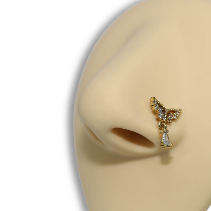 Piercing Nez Papillon Cristal – Acier Inoxydable ✨