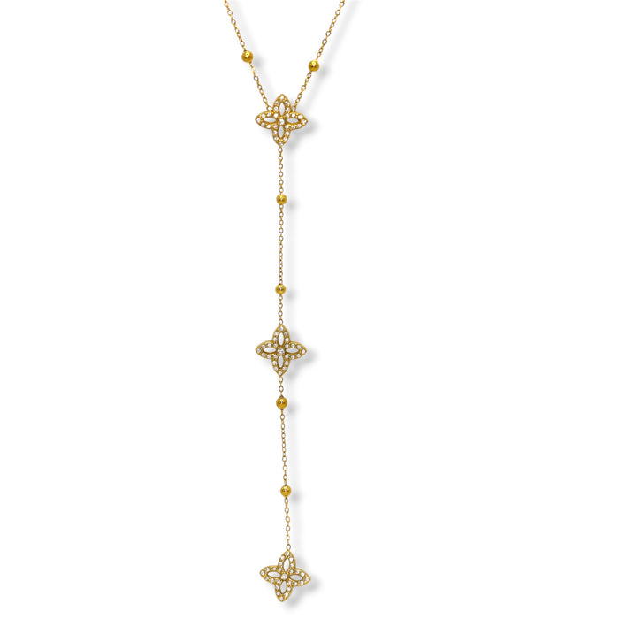 Collier en Y trèfles – Acier Inoxydable ✨
