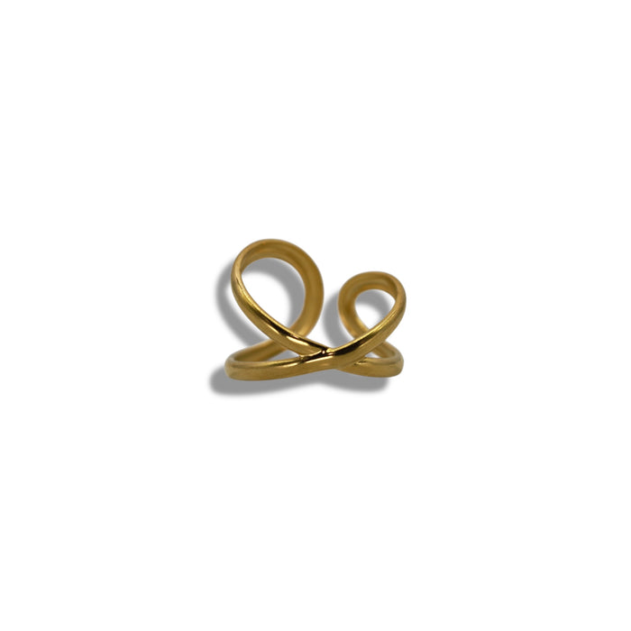 Bague dorée ajustable en acier inoxydable ✨
