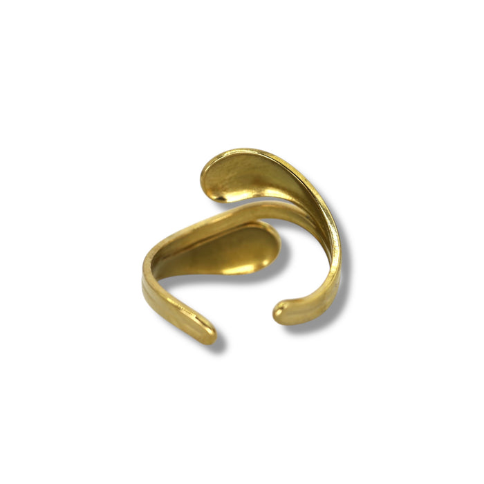 Bague dorée ajustable en acier inoxydable ✨