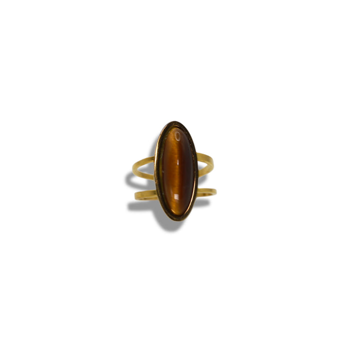 Bague dorée ajustable en acier inoxydable ✨