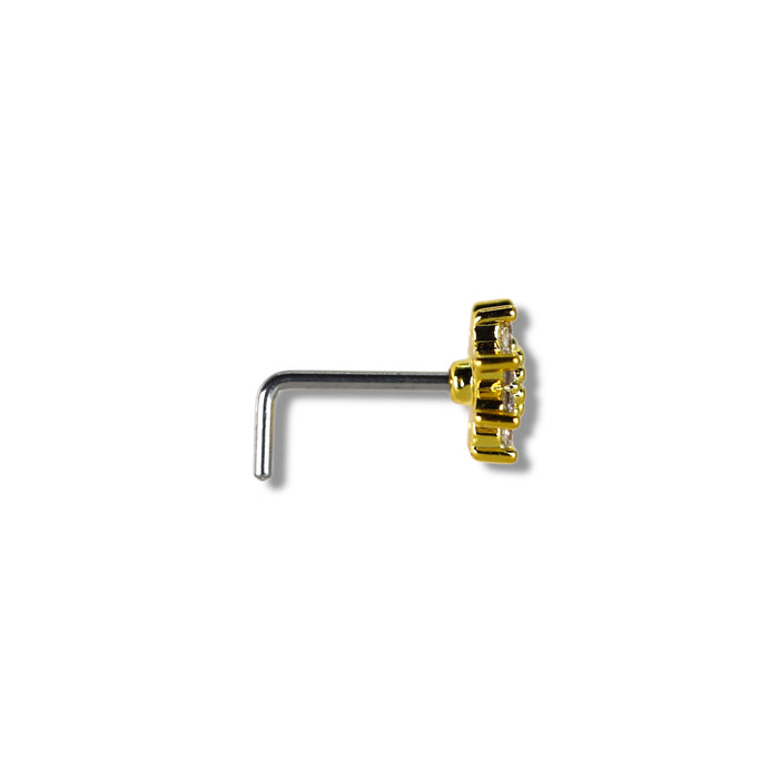 Piercing nez doré tige en L - Acier Inoxydable ✨