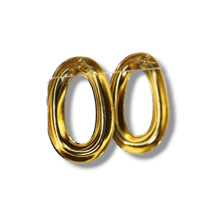 Boucles d’oreilles dorées – Ovales oversize ✨
