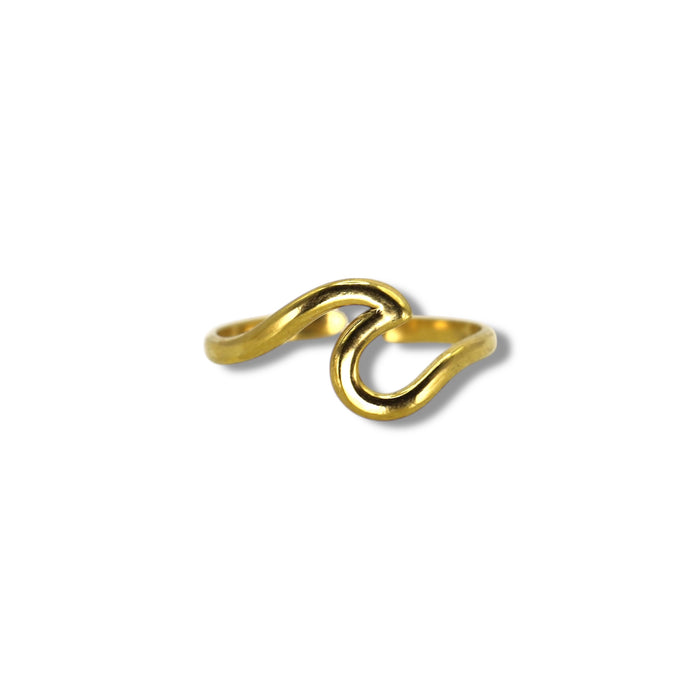 Bague dorée ajustable en acier inoxydable ✨