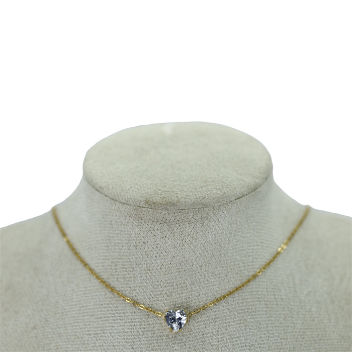 Collier Cœur Zirconium - Acier Inoxydable ✨