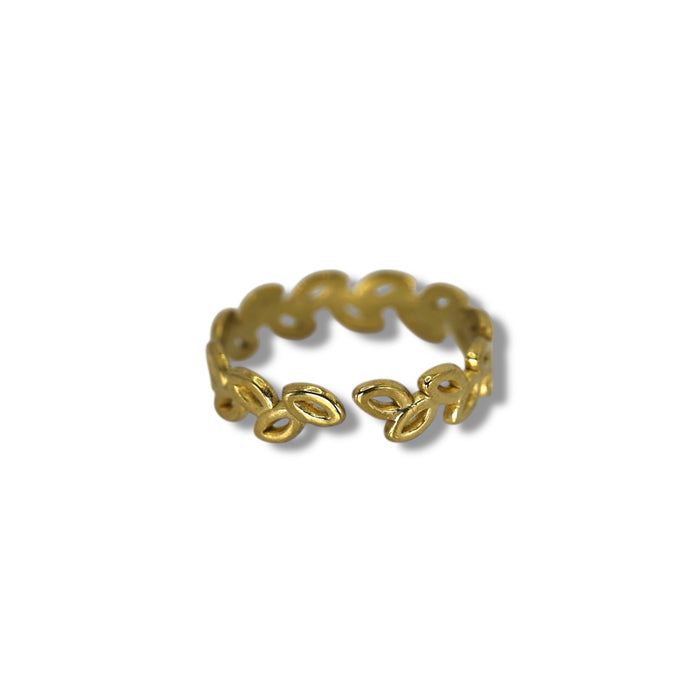 Bague dorée ajustable en acier inoxydable ✨