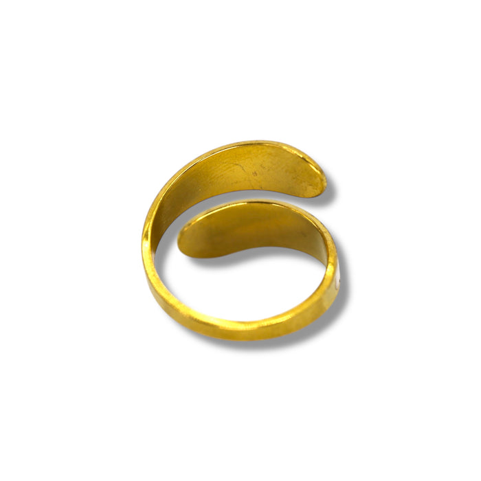 Bague dorée ajustable en acier inoxydable ✨