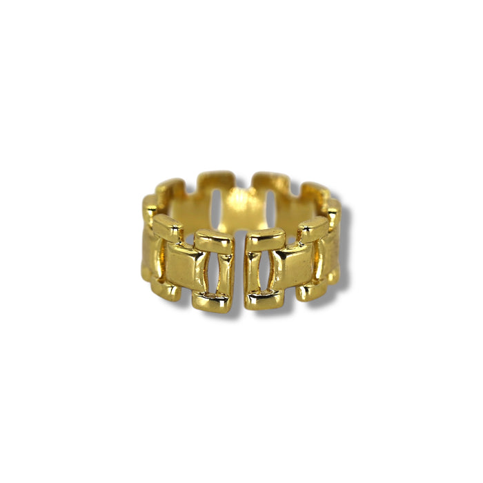 Bague dorée ajustable en acier inoxydable ✨