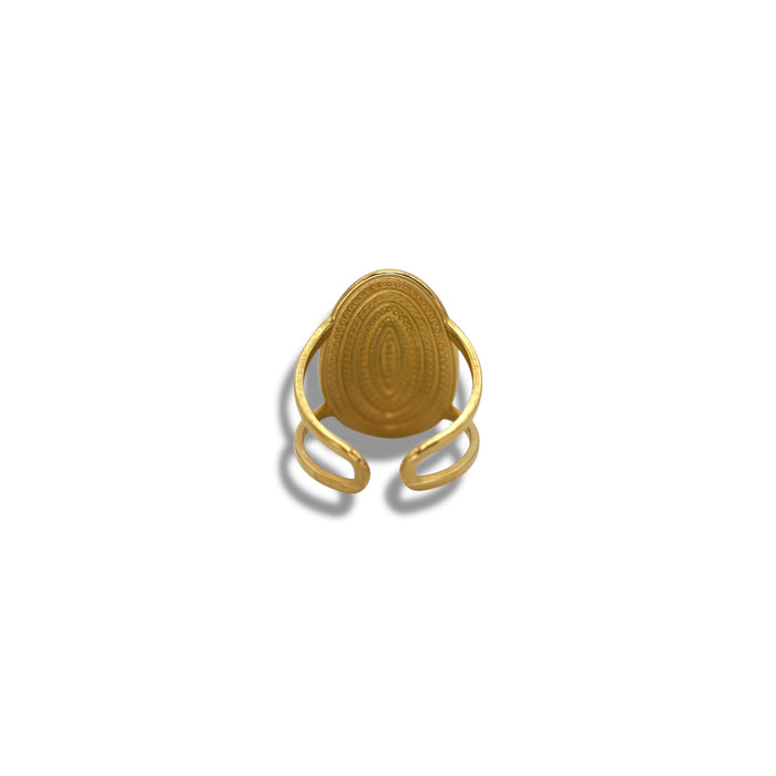 Bague dorée ajustable en acier inoxydable ✨