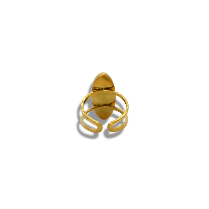 Bague dorée ajustable en acier inoxydable ✨