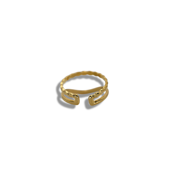 Bague dorée ajustable en acier inoxydable ✨