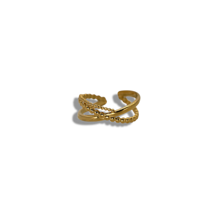 Bague dorée ajustable en acier inoxydable ✨