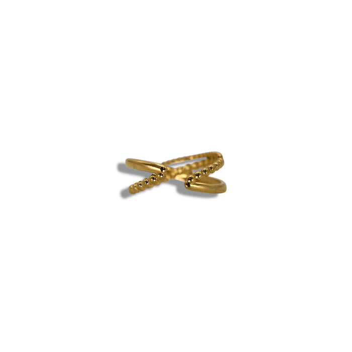 Bague dorée ajustable en acier inoxydable ✨