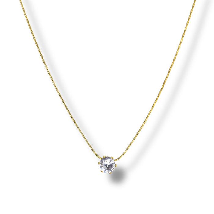 Collier pendentif zirconium – Acier inoxydable ✨