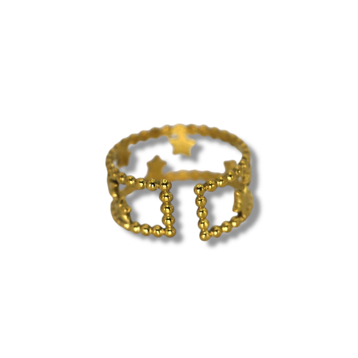 Bague dorée ajustable en acier inoxydable ✨