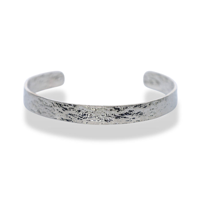 Manchette ajustable argentée – Texture unique pour un style moderne ✨