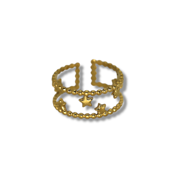 Bague dorée ajustable en acier inoxydable ✨