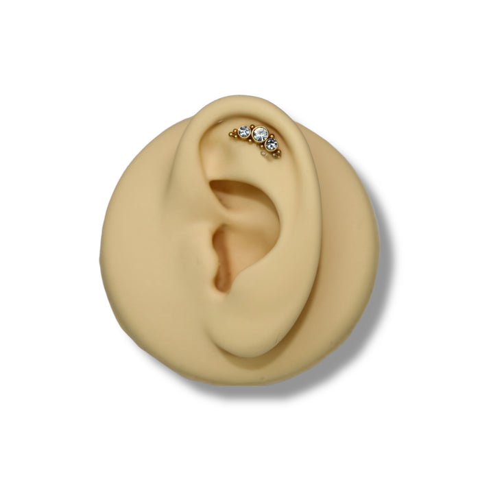 Piercing Éclat Trio Or - Acier Inoxydable ✨
