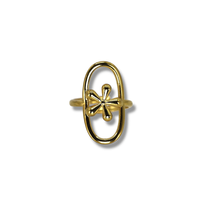 Bague dorée ajustable en acier inoxydable ✨