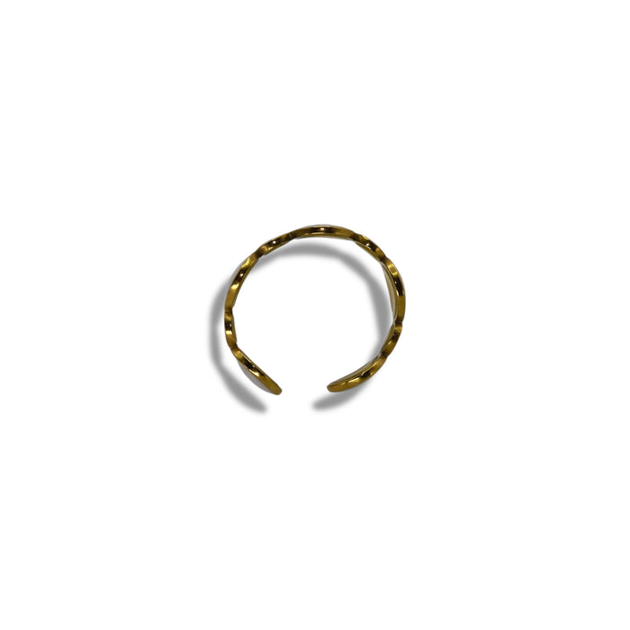Bague dorée ajustable en acier inoxydable ✨