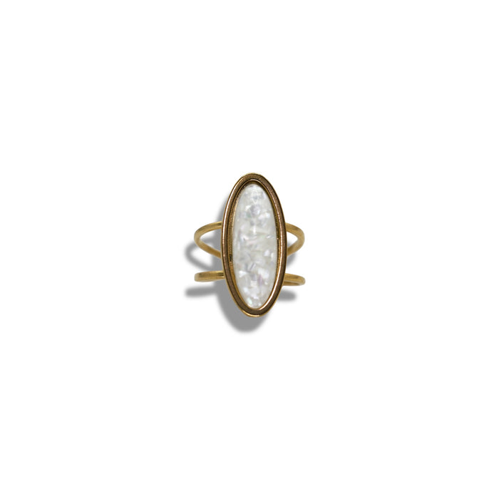 Bague dorée ajustable en acier inoxydable ✨