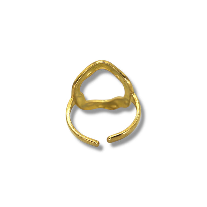 Bague dorée ajustable en acier inoxydable ✨