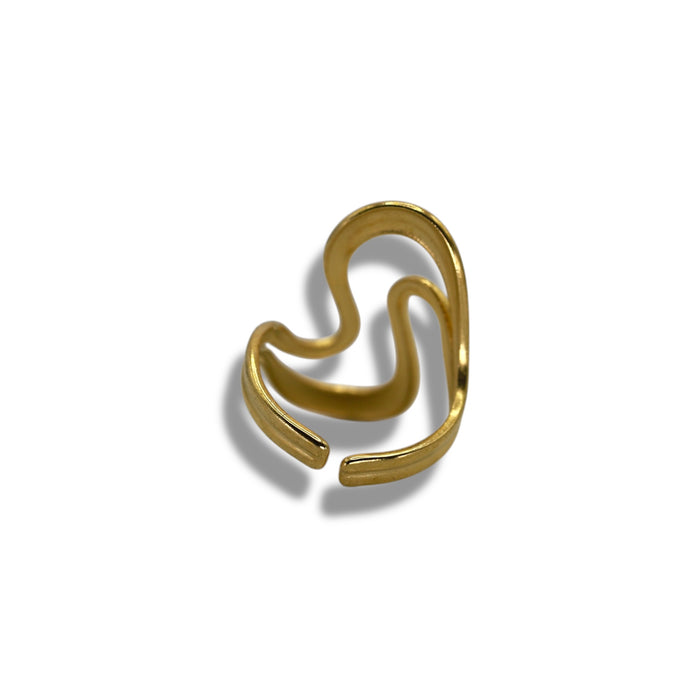 Bague dorée ajustable en acier inoxydable ✨