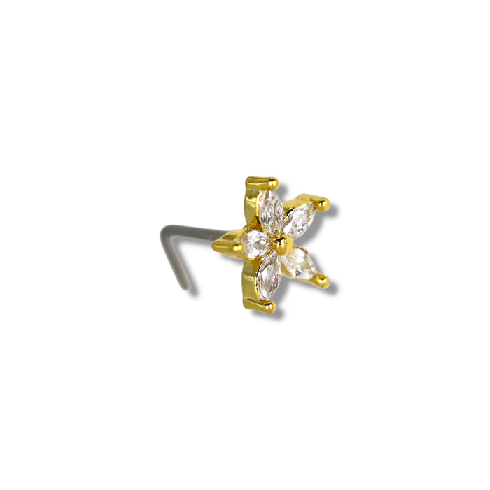 Piercing nez doré tige en L - Acier Inoxydable ✨