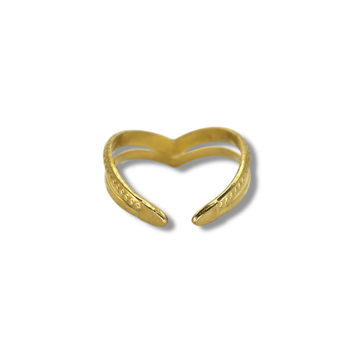 Bague dorée ajustable en acier inoxydable ✨