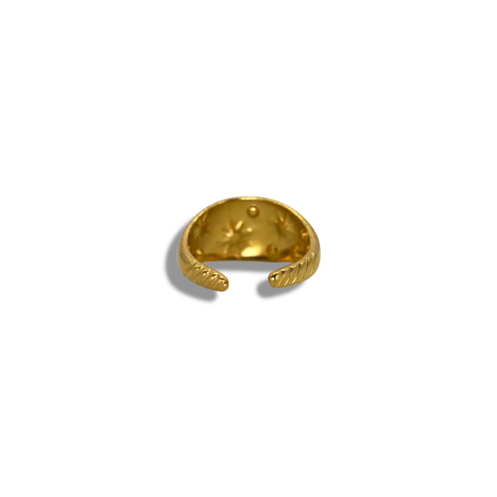 Bague dorée ajustable en acier inoxydable ✨