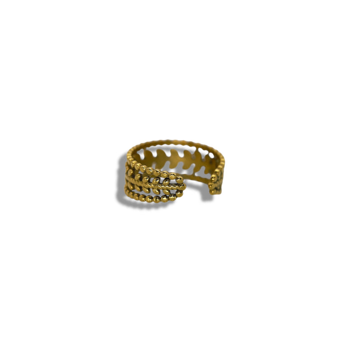 Bague dorée ajustable en acier inoxydable ✨