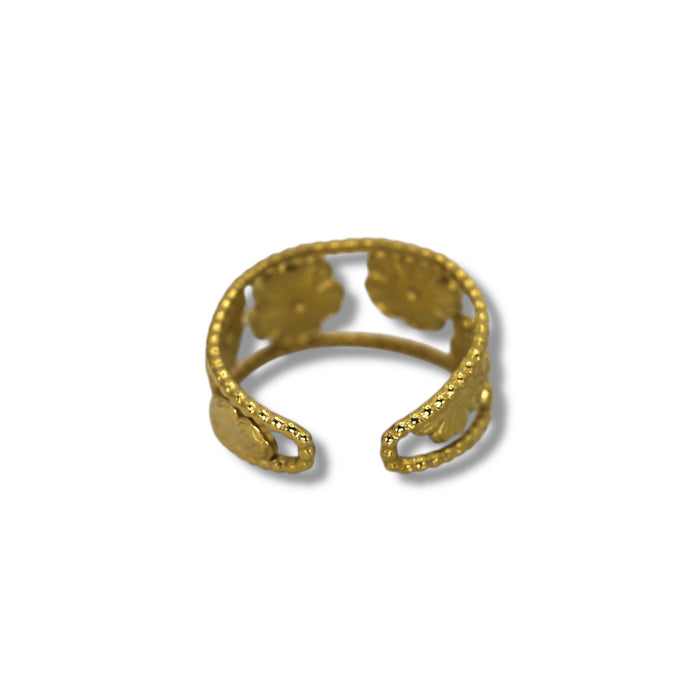 Bague dorée ajustable en acier inoxydable ✨