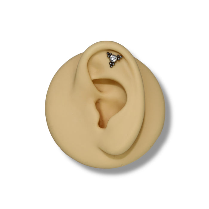 Piercing Trio Perlé Argent - Acier Inoxydable ✨