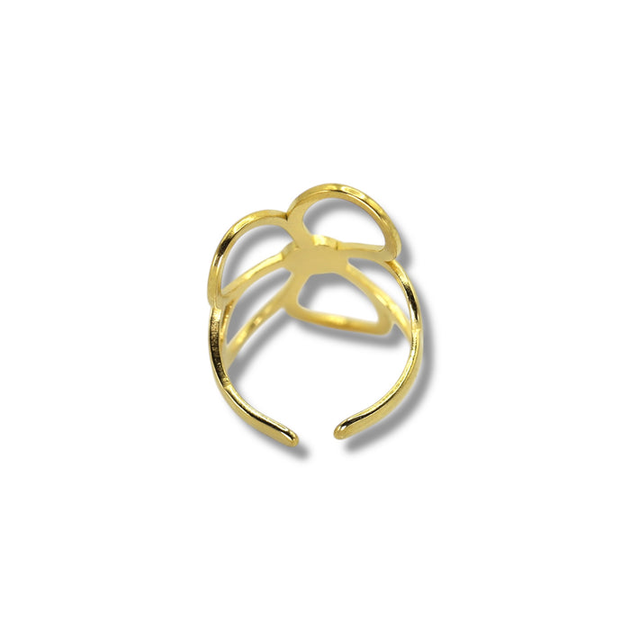Bague dorée ajustable en acier inoxydable ✨
