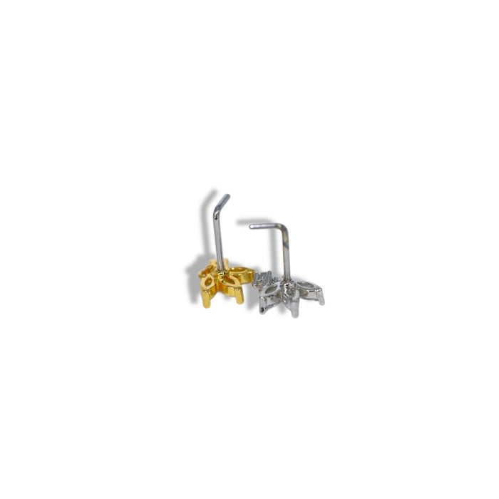 Piercing Nez Fleur Cristal doré – Acier Inoxydable ✨